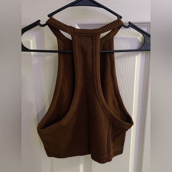 Brown ribbed tank top - Picture 2 of 2